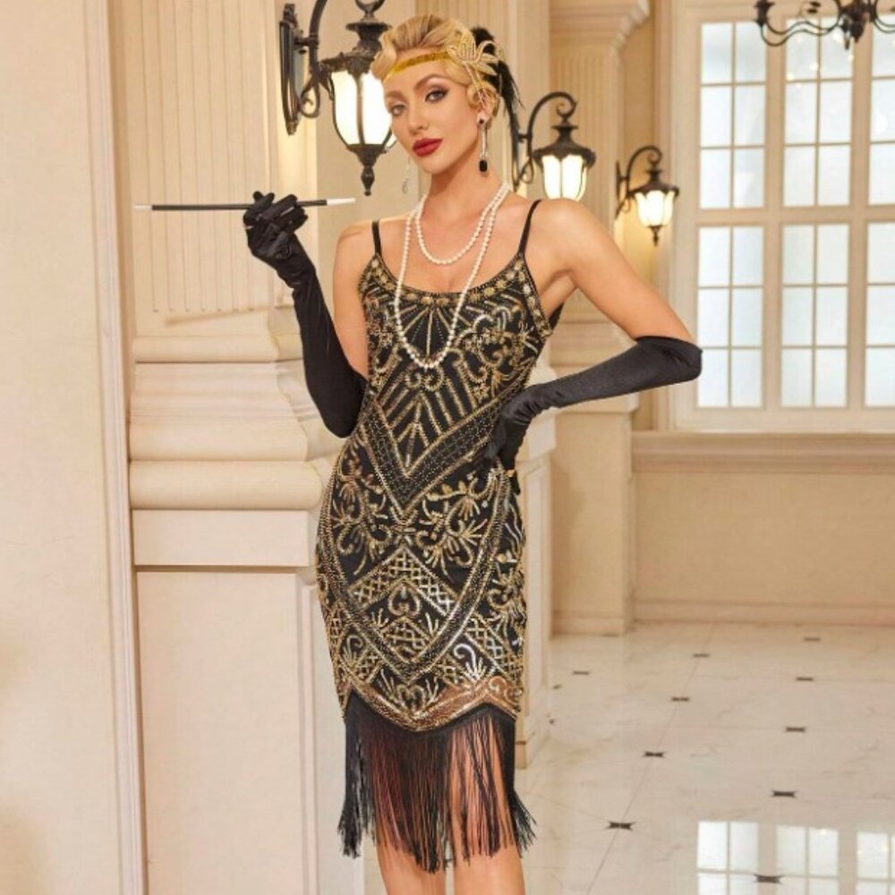 Women’s Vintage Inspired Sequined Party Midi Dress